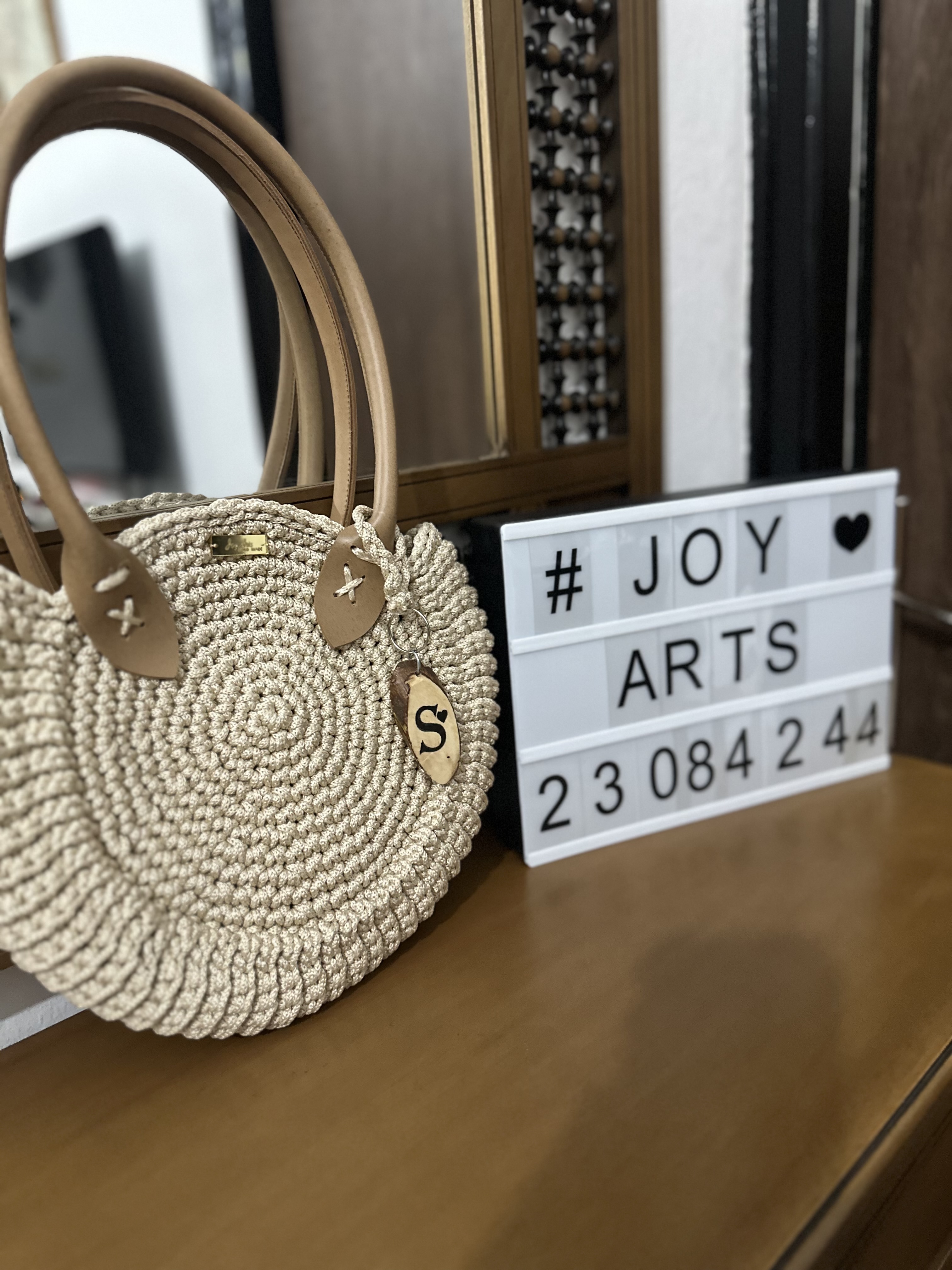 Sac rond beige