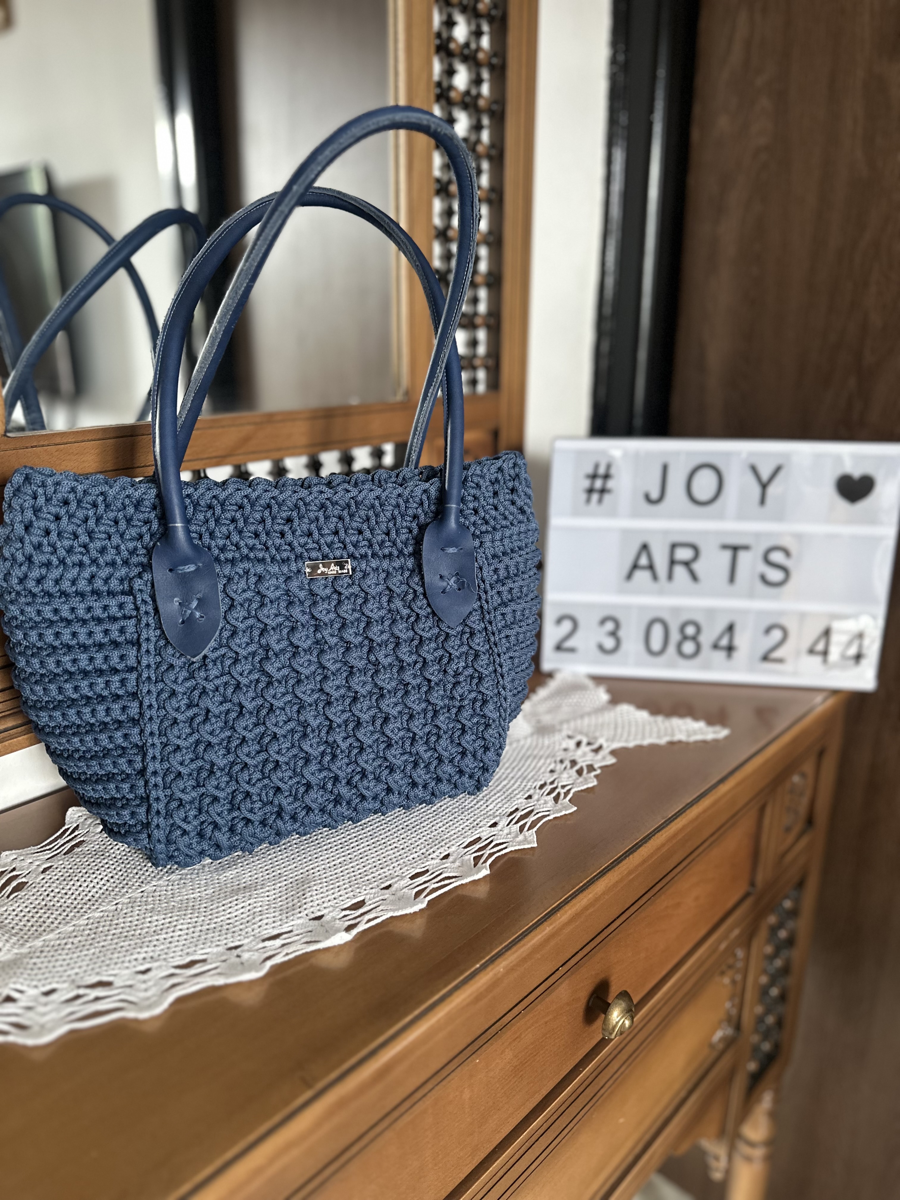Sac cabas bleu canard