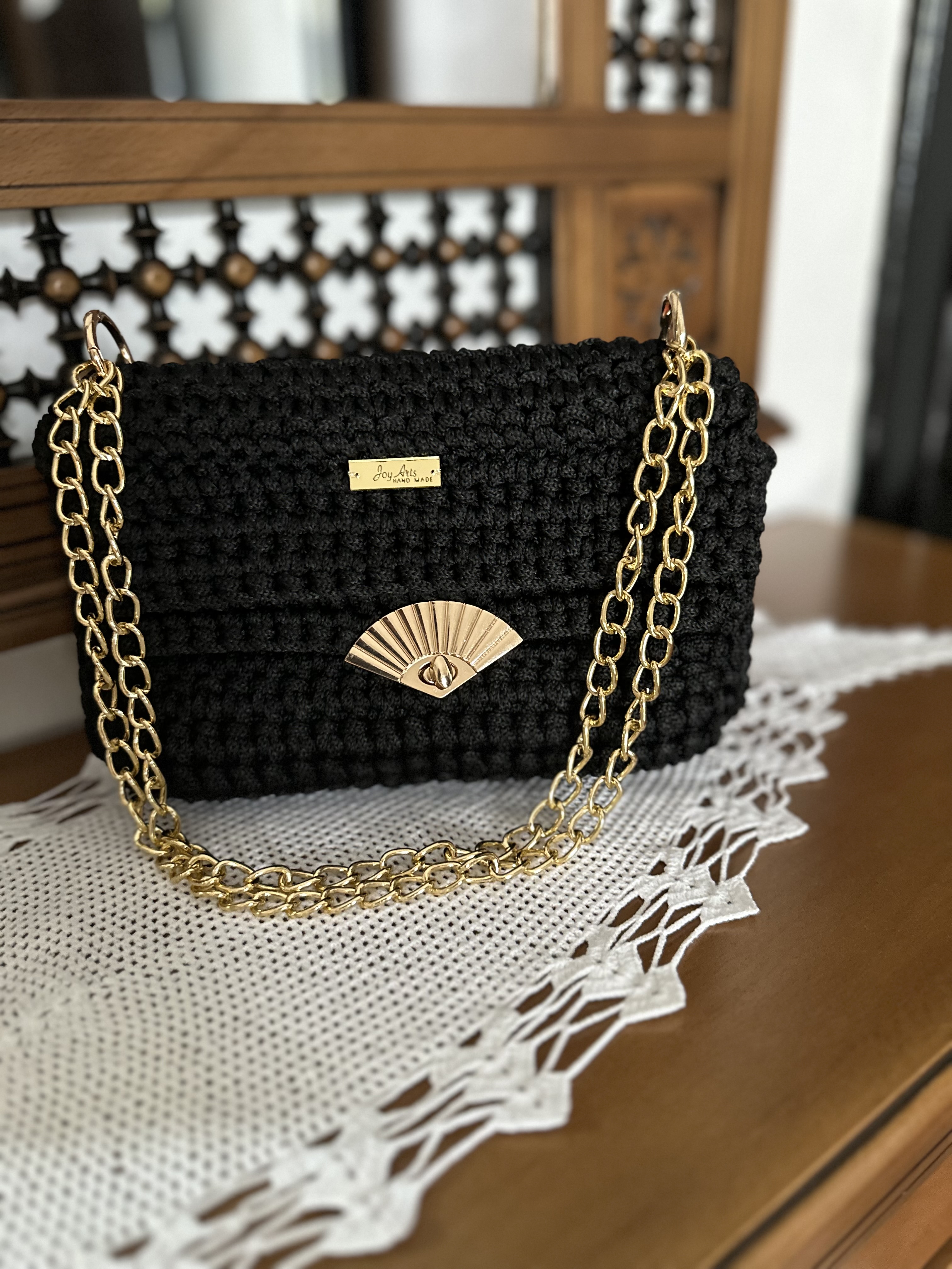 Sac noir crochet