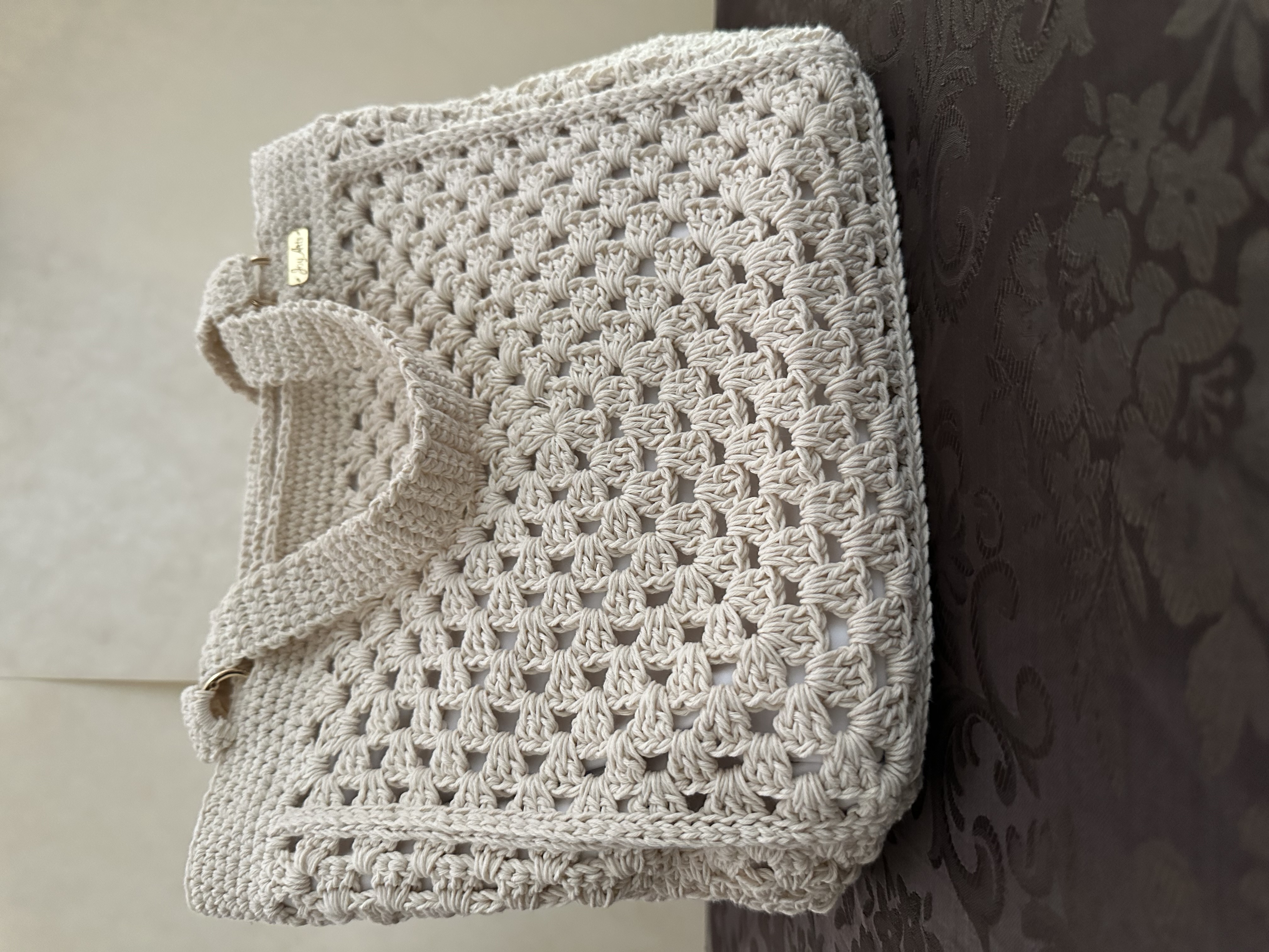 Cabas crochet beige fil coton